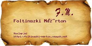 Foltinszki Márton névjegykártya